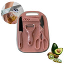 Kit Facas + Tesoura + Descascador Cozinha