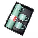 Kit Garrafa Térmica 500ml Inox + 3 Xícaras
