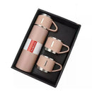 Kit Garrafa Térmica 500ml Inox + 3 Xícaras