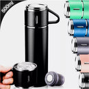 Kit Garrafa Térmica 500ml Inox + 3 Xícaras