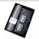 Kit Garrafa Térmica 500ml Inox + 3 Xícaras