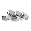Jogo de 5 tigelas inox armazenamento cozinha com tampas, ideal para organizar alimentos na cozinha.