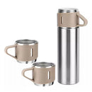 Kit Garrafa Térmica 500ml Inox + 3 Xícaras