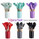 Kit 12 Utensílios Silicone Antiaderente